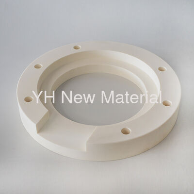 Precision Insulating 99% Al2O3 Alumina Ceramic Flange with Mounting Holes Custom Machining
