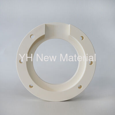 Precision Insulating 99% Al2O3 Alumina Ceramic Flange with Mounting Holes Custom Machining