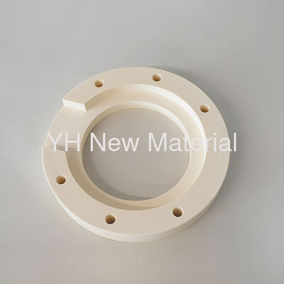 Precision Insulating 99% Al2O3 Alumina Ceramic Flange with Mounting Holes Custom Machining