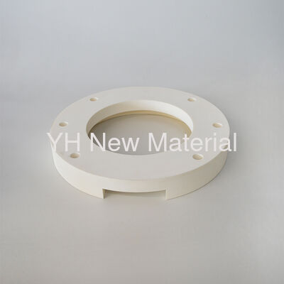 Precision Insulating 99% Al2O3 Alumina Ceramic Flange with Mounting Holes Custom Machining