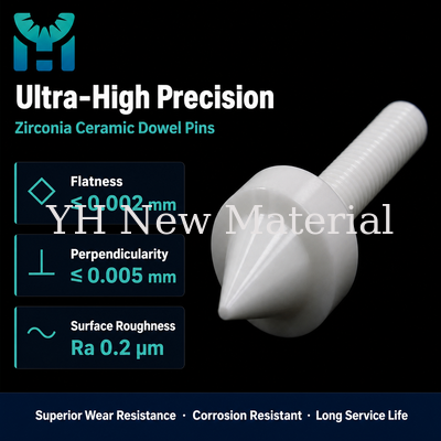 High Precision Zirconia Ceramic Dowel Pins 3Y-TZP 8Y-FSZ Flatness 0.002mm OEM Custom Max OD 400mm