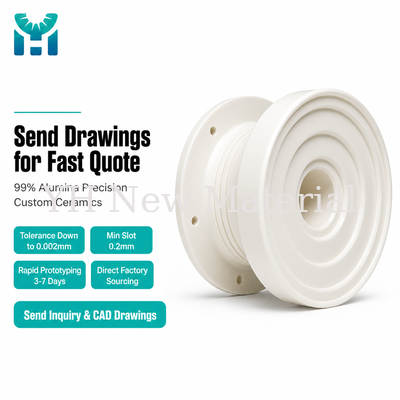 Custom 99 Alumina Ceramic Carrier Disc Precision CNC Spool Flanged Disc Roller per Drawing OEM
